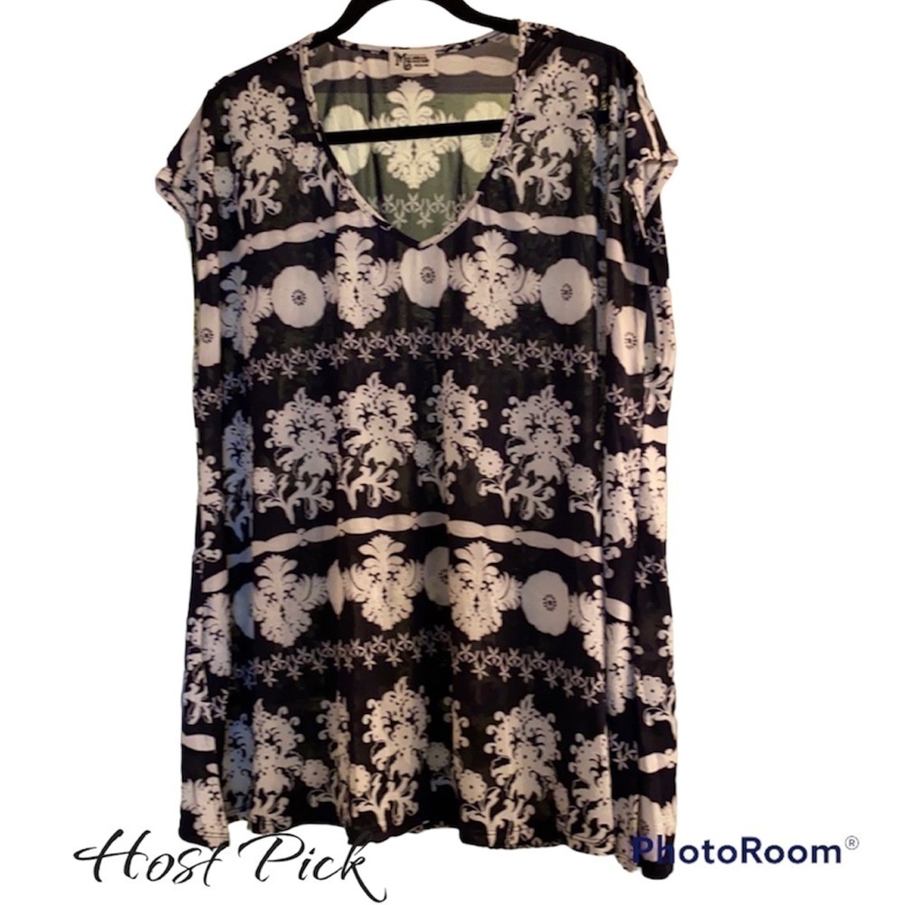 Show Me Your Mumu Womens Trapeze Style Scoop Neck Flowy Oversized Top Size M